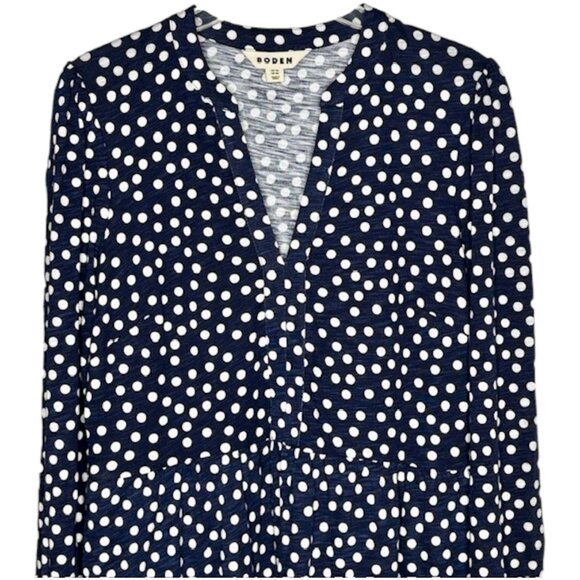 Boden Naomi Relaxed Jersey Dress - French Navy/Abstract Dot 10L - Picture 5 of 10